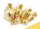 50Pcs Golden/Silver Drawstring Organza Jewelry Pouches
