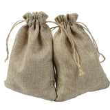 50Pcs Retro Burlap Jute Linen Drawstring Gift Bags For Jewelry Packaging Logo