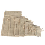 50Pcs Retro Burlap Jute Linen Drawstring Gift Bags For Jewelry Packaging Logo