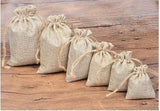 50Pcs Retro Burlap Jute Linen Drawstring Gift Bags For Jewelry Packaging Logo