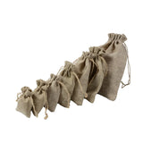 50Pcs Retro Burlap Jute Linen Drawstring Gift Bags For Jewelry Packaging Logo