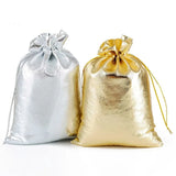 50Pcs Silver Drawstring Jewelry Gift Bags for Candy Wedding Party 7x9cm 9x12cm