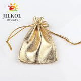 50Pcs Silver Drawstring Jewelry Gift Bags for Candy Wedding Party 7x9cm 9x12cm