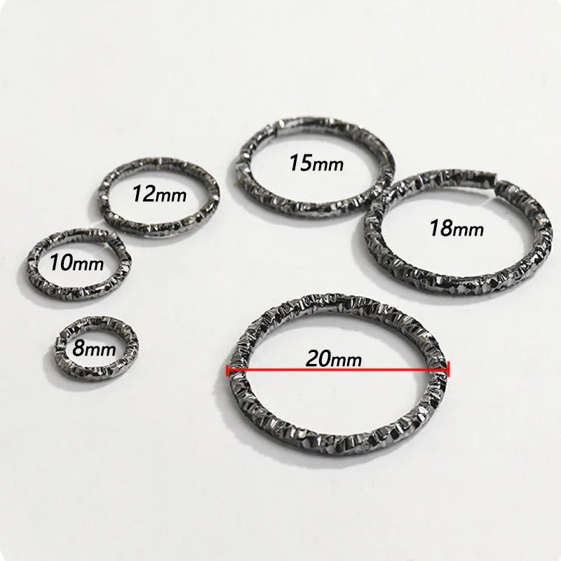 50Pcs Embossing Jump Rings Metal Connectors For DIY Jewelry Making