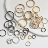 50Pcs Embossing Jump Rings Metal Connectors For DIY Jewelry Making