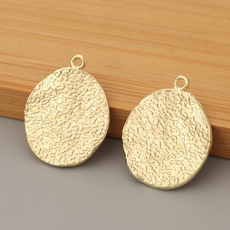 50Pcs Large Hammered Irregular Circle Pendants for Earrings