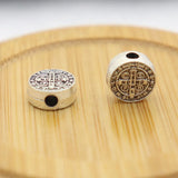 50Pcs/lot Perforated CSPB St. Benedict Round Beads DIY Rosary Necklace Parts