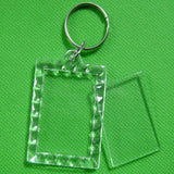 50Pcs Acrylic Blank Picture Frame Keychains DIY Gift