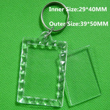 50Pcs Acrylic Blank Picture Frame Keychains DIY Gift