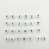 50Pcs Silicone Letter Beads Food Teething Nursing Chewing 12mm Alphabet Beads
