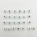 50Pcs Silicone Letter Beads Food Teething Nursing Chewing 12mm Alphabet Beads