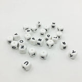 50Pcs Silicone Letter Beads Food Teething Nursing Chewing 12mm Alphabet Beads