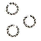 50Pcs Stainless Steel Hemp Rope Split Twist Jump Rings for DIY Jewelry Making