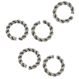 50Pcs Stainless Steel Hemp Rope Split Twist Jump Rings for DIY Jewelry Making