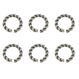 50Pcs Stainless Steel Hemp Rope Split Twist Jump Rings for DIY Jewelry Making