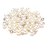 50Pc Stainless Steel Pearl Beads Charms for Jewelry Making