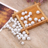 50Pc Stainless Steel Pearl Beads Charms for Jewelry Making