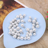 50Pc Stainless Steel Pearl Beads Charms for Jewelry Making