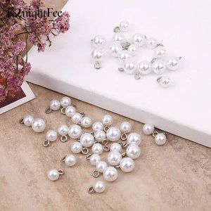 50Pc Stainless Steel Pearl Beads Charms for Jewelry Making