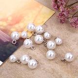 50Pc Stainless Steel Pearl Beads Charms for Jewelry Making