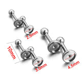 50Pcs Stainless Steel Ear Studs Blanks Earrings Base Piercing DIY