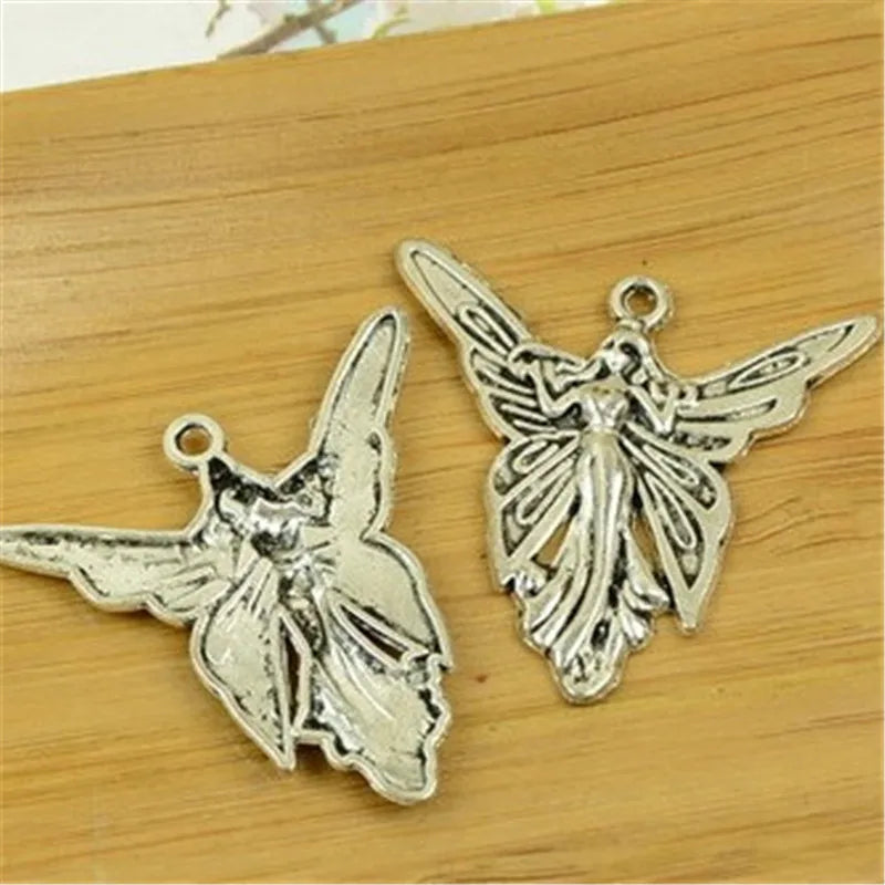 50Pcs Vintage Butterfly Wing Charms 37x37MM Fairy Charms for Jewelry