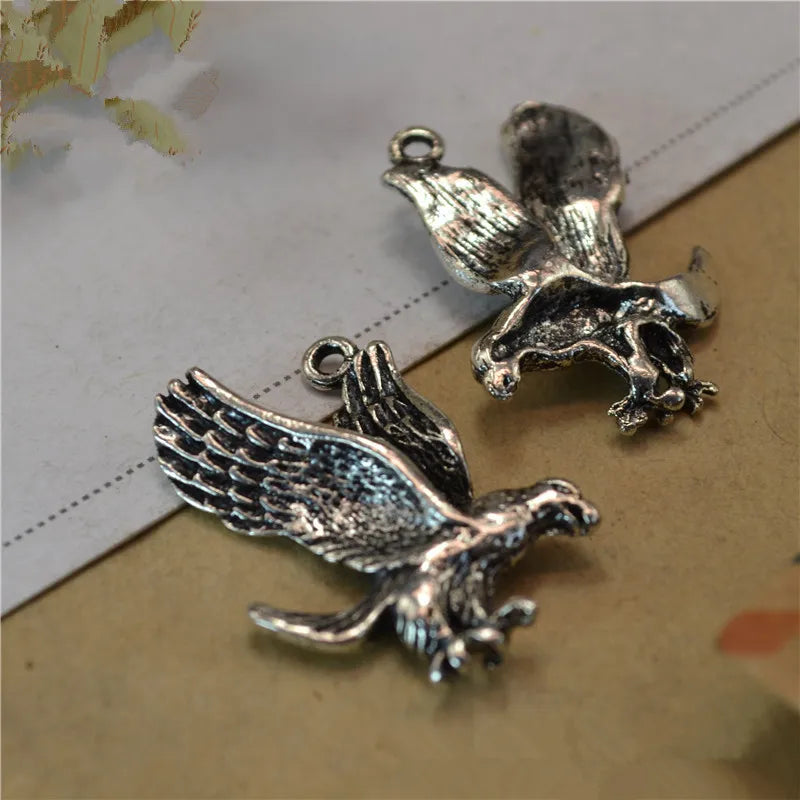 50Pcs Vintage Vulture Charms 26*19.5MM Bird Pendant for Jewelry Making