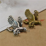 50Pcs Vintage Vulture Charms 26*19.5MM Bird Pendant for Jewelry Making