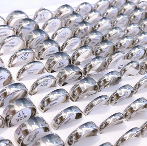 50Pcs Stainless Steel Wedding Rings for Men Women
