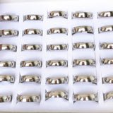 50Pcs Stainless Steel Wedding Rings for Men Women