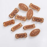 50Pcs Mixed Oval Letter Acrylic Beads Natural Wood Alphabet Spacer DIY Bracelet