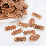 50Pcs Mixed Oval Letter Acrylic Beads Natural Wood Alphabet Spacer DIY Bracelet