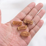 50Pcs Mixed Oval Letter Acrylic Beads Natural Wood Alphabet Spacer DIY Bracelet