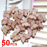 50Pcs Multicolor Butterfly Charms for DIY Earrings Necklaces Bracelet