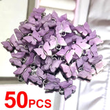 50Pcs Multicolor Butterfly Charms for DIY Earrings Necklaces Bracelet