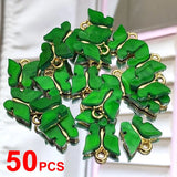 50Pcs Multicolor Butterfly Charms for DIY Earrings Necklaces Bracelet