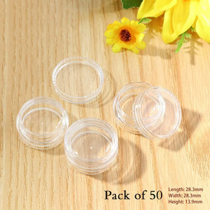 50Pcs Transparent Plastic Bead Storage Box Round Container Jars