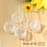 50Pcs Transparent Plastic Bead Storage Box Round Container Jars