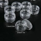 50Pcs Transparent Plastic Bead Storage Box Round Container Jars