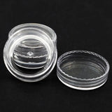 50Pcs Transparent Plastic Bead Storage Box Round Container Jars
