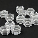 50Pcs Transparent Plastic Bead Storage Box Round Container Jars