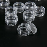 50Pcs Transparent Plastic Bead Storage Box Round Container Jars