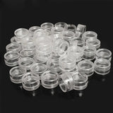50Pcs Transparent Plastic Bead Storage Box Round Container Jars