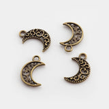 50Pcs Antique Bronze Moon Charms for DIY Jewelry Making