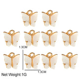 50Pcs Butterfly Charms Acrylic Alloy Insect Pendant DIY Jewelry