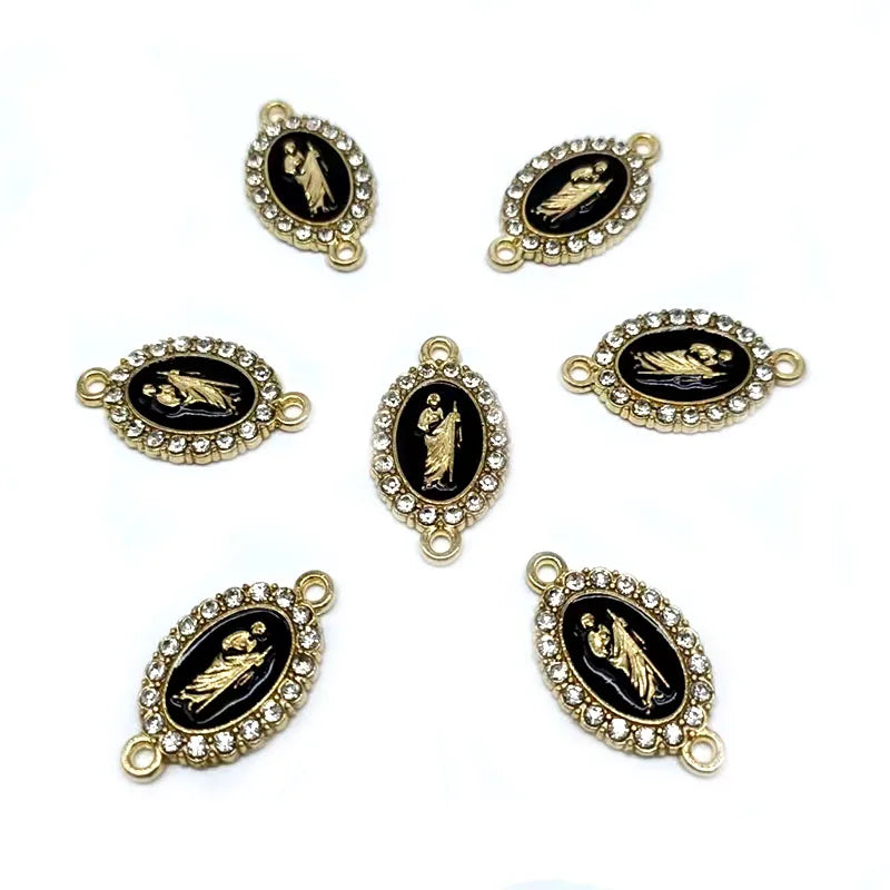 50Pcs San Jude Drop Oil Double Hole Fittings for DIY Bracelets