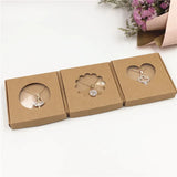 50 Sets Brown Necklace & Earring Gift Boxes 6x6x1cm Small Square Jewelry Set