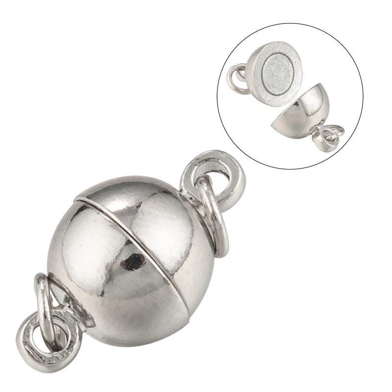 50 Sets Brass Magnetic Clasps 14x8mm Platinum