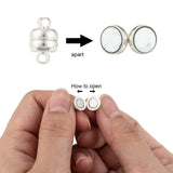 50 Sets Brass Magnetic Clasps 14x8mm Platinum