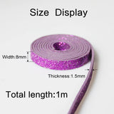 1m Glint PU Belt Mix for DIY Keychain & Bracelet, Fits 8mm Slide Charms Letters
